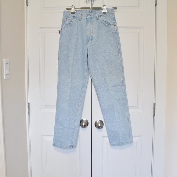 Vintage With Tags Wrangler Denim Jeans Light Wash High Rise Straight Cut - Picture 1 of 4